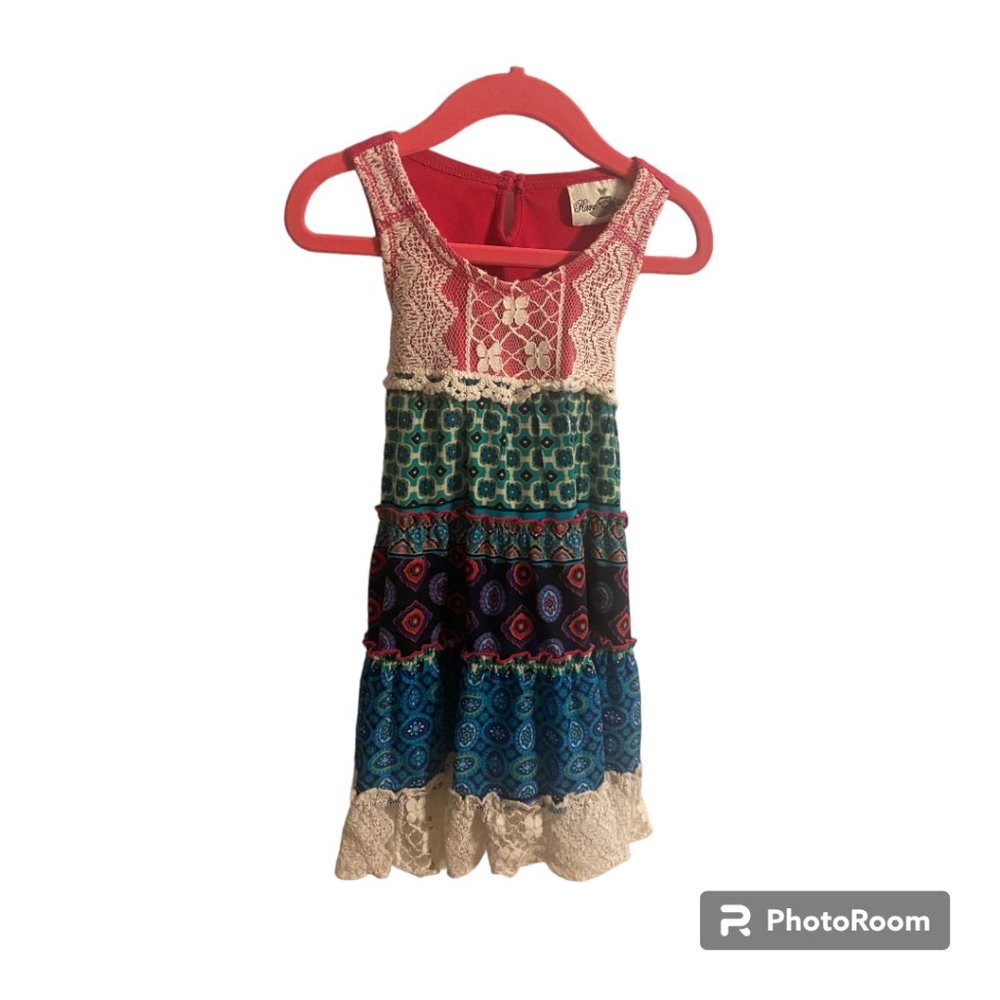 Rare‎ Edition Girl's Lacey Patchwork BoHo dress 4T